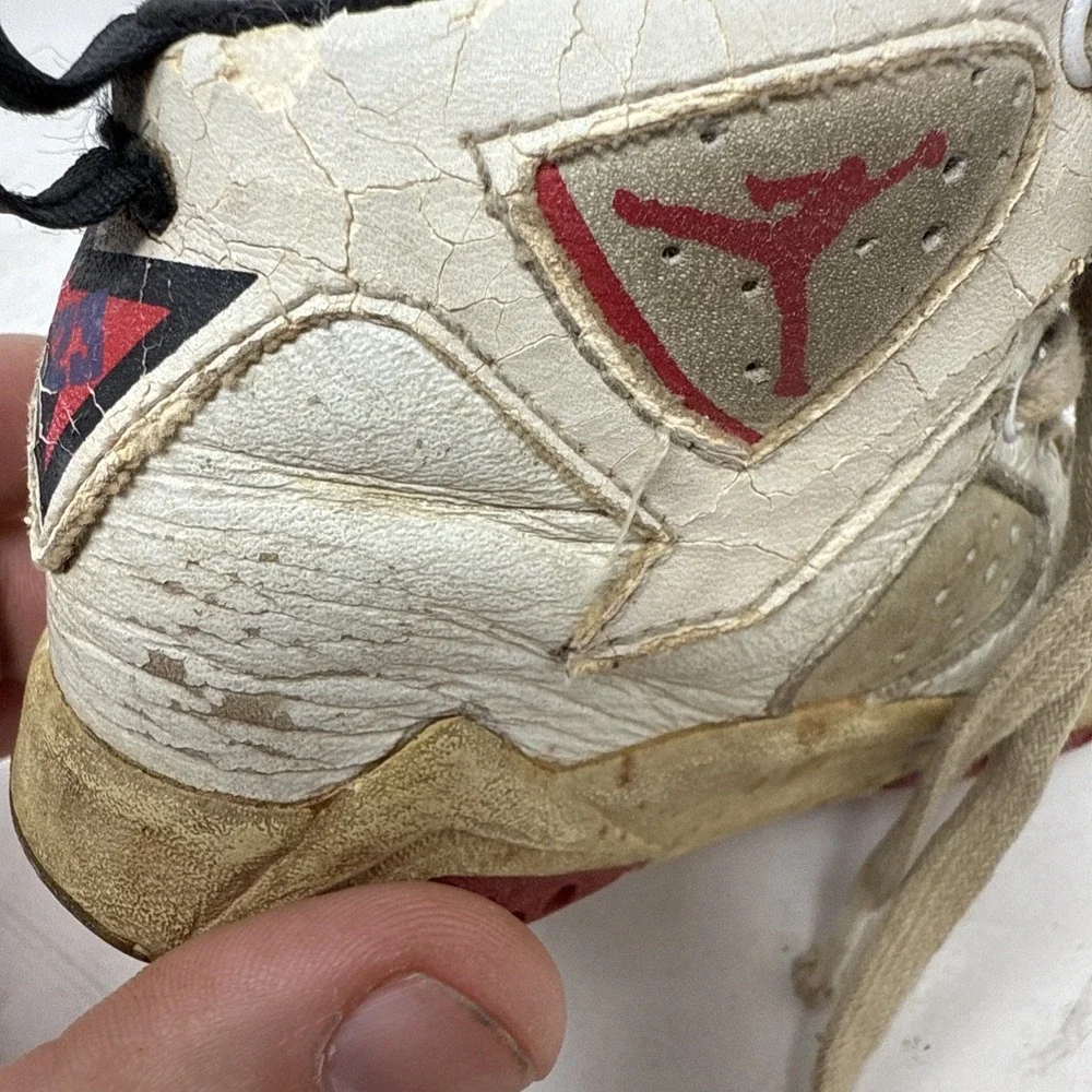 Vintage 1991 Nike Baby Air Jordan Shoes Red White Size 4